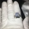 Trouwringen vrouwelijke eiffeltoren vorm ring zilver kleur 8ct cz stenen verlovingsband voor vrouwen bruidsjuwelen