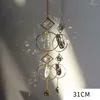 Decoratieve beeldjes kristal windtje hanger Sun catcher Moon Star Hangend druppel voor buiten tuin raam bruiloft gordijn