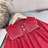 Girl's es Girls 2020 otoño nueva solapa grande dulce de manga larga bebé niños primavera princesa vestido de fiesta ropa para niños 0913