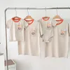 Familjsmatchande kl￤der F￶r￤lder Child Clothes Summer Baby Family of Three and Four Foreign Style Lovely Mother Daughter Short Sleeved T-Shirt 220914