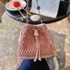 Drawstring schoudertassen vrouwen emmer crossbody messenger klassieke verfraaiing handtas ketting hoge capaciteit modeontwerper dame wallet 211105