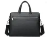 Porte-documents Luufan en cuir véritable hommes noir porte-documents pour ordinateur portable 13.3 pouces Messenger sac pour hommes portefeuille d'affaires Document