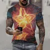 Herr t-skjortor 2022 Summerkläder för män tunn t-shirt 3D-skrivare växtblomma avslappnad unisex streetwear korta ärm t-shirts