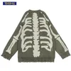 Mens Sweaters TIDESHEC HIP Streetwear Men Funny Bone Skeleton Printed Knitted Hip Hop Winter Pullover 220914