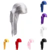 Bérets Cheveux Accessoires Longue Queue Extensible Turban Chapeau Du-Rag Bandeau Casual Mince Soyeux Équitation Biker Chapeaux Pirate Satin