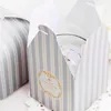 Geschenkverpackung 10 Stück gestreifte Geschenk-Süßigkeitsbox für Kinder, Weihnachtsgeschenk, Hochzeit, Party, gebackenes Gebäck, Keksbehälter ohne Band 220913