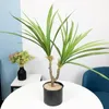 Decorative Flowers 34.64inchTropical Palm Tree Large Artificial Plants Fake Dracaena Potted Plastic Leafs GreenAir Plant For Home Garden