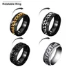 Fashion Multicolor Chain Spinner Stainless Steel Rings For Women Men Rotatable Jewelry Mix Color Mix Style Wholesale
