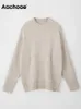 Women's Knits Tees Aachoae Women Elegant Solid Color Sweaters Basic O Neck Batwing Long Sleeve Knitted Tops Female Autumn Winter Fashion Jumper Top 220914