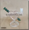 Narguilés en forme de cœur, cadeau de saint-valentin, conduites d'eau, plates-formes Dab avec bols d'herbes sèches de 14mm, collecteur Nector