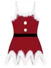 Girl's es Kids Girls Christmas Complees Red Velvet Pondedary Downed Ording for Xmas Santa Clause New Year Fancy Party Up Clothes R231027