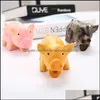 Dog Toys Chews Cute Latex Pig Grunting Toy Pet Chew Teeth Grinding Toys For Dog Training Black Yellow Pink Pets Squeeze Sound Drop D Dhmgp