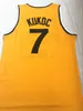 Men Toni Kukoc Jersey #7 Jugoplastika تقسيم الفيلم نسخة كرة السلة من القميصات الأصفر المخيط إسقاط شيب