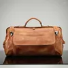 Duffel Bags Luufan Genuine Leather Travel Bag Men Soft Cow Big Duffle Handbag Carry On Luggage Weekend With Metal Buckle