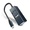 Ports Extension USB 3.0 2.0 HUB Tous les accessoires informatiques de fuselage en aluminium avec port d'alimentation de type C