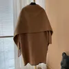 Abrigos de mezcla de lana para mujer Abrigo de bufanda con borlas de diseñador Otoño Invierno Mujer Elegante Prendas de abrigo de cuero Moda Simple Lady Shawl Jacket Desmontable Mujer Abrigos cálidos