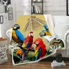 Blankets Plstar Cosmos Colorful Parrot Brid Blanket 3D Print Sherpa On Bed Kids Girl Flower Home Textiles Dreamlike Style-7