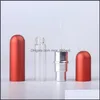 Packa flaskor 5 ml påfyllningsbar mini per sprayflaska aluminium doft pump atomizer bärbar rese kosmetisk behållare flaskor dropp del dh6mx