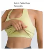 L_146 Hangs Neck Tank Tops Yoga Bras Soft Against Skin Lingerie with Removable Cups Sports Bra