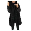 Manteau Femme Fourrure Femme Automne Et Hiver Imitation Vison Longue Capuche