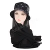 여름 무슬림 여성 시프 히잡과 버킷 캡 캐주얼 숙녀 선 보호 프린트 피셔 맨의 모자 전체 커버 이슬람 모자
