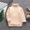 子供の厚いニットボトムタートルネック秋ウィンターボーイガールアダルトアディングベルベットシャツはソリッドハイカラープルオーバーセーター0913