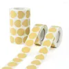 Wrap prezent 500pcs/Roll pusta papierowa naklejka papierowa Kraft Okoła kształt etykieta opakowania do majsterkowiczów