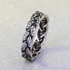 Bagues de cluster Twist Shape Bague Thai Argent Mariage pour hommes Ouverture réglable Imitation Noir Créatif Queue en détresse