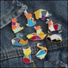 Pins Brooches Origami Splicing Brooch Rabbit Whale Penguin Enamel Pins Metal Lapel Pin Badges Jewelry 594 H1 Drop Delivery 2021 Dhsel Dhcme