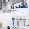 Hooks Self Adhesive Stainless Steel Razor Holder Shaver Hook Hanger Stand Shelf Shaving Storage Rack Bathroom Organizer