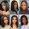 5x1 T Part Transparent Lace Wig Short Straight Bob Hman Hair Wigs For Women Brazilian Human Pre Plucked Hairline