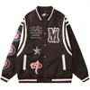 Herrjackor stjärnor brev broderi varsity jacka män hip hop retro lös baseball uniform par hk stil fallrockar jaqueta masculina t220914