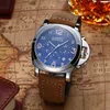 Designer Watch Mens Fashion Leather Strap Date Multi-Function Casualpaner Watch V6MJ