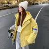 Mulheres para baixo parkas inverno mulheres manga longa carta bordado parkas grande tamanho grosso quente solto casacos com capuz tendência zíper algodão acolchoado jaqueta 220914