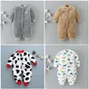 Strampler Herbst Winter Baby Warme Kleidung Junge Mädchen Reine Farbe Strampler Infant Flanell Weiche Fleece Overall Kleinkind Overalls 220913