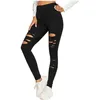 Damen-Leggings, zerrissene Bleistifthosen, Damen-Hosen, Stretch, sexy Leggings, modisch, knöchellang, hohe Taille, Leggins, Loch 220914