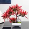 Decorative Flowers Potted Ornament Antique Vibrant Color Micro Landscape Simulation Torch Tree Bonsai Plant For Garden