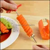 Fruit Vegetable Tools Kitchen Accessories Gadget Stainless Steel Creative Scroll Vegetable Cutter Fruit Spiral Knife Gadgets Tool Dr Dh8Tk