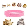 Les colliers de chat mènent le col de compagnie réglable Anti Flea Ticks Mosquitoes Pink Outdoor Chog Cat Protect Repel Collier Collier de haute qualité D DHMNC