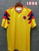Colombia man Away Soccer Jerseys 1990 10 Valderrama Retro FALCAO JAMES home football shirt CUADRADO National Team men kit Camiseta de futbol maillot