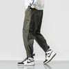 Pantalons pour hommes Coton Hommes Multi-poches Taille Élastique Conception Sarouel Rue Punk Hip Hop Rouge Pantalon Décontracté Joggers Homme Armée Pantalon Cargo 220914