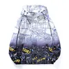 Herenjacks gradient jacket mannen lente brief graffiti mode casual jassen heren heren buiten bovenkleding windjager groot formaat 8xl