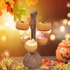 Fournitures de fête Résine Balai Citrouille Snack Bol Stand Titulaire Fête D'halloween Pour Servir Salade Dessert Bonbons