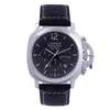 Relógio de designer masculino casual pulseira de couro multifuncional cronógrafo data Larkpaner Id7w