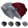 Basker praktiska mössa hattar mysiga långvariga plysch sammet slouchy män beanie cap