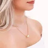 Acier inoxydable initiale 26 lettre collier coeur colliers femmes fille bijoux amitié noël cadeau d'anniversaire