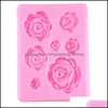 Bakning Mögel Rose Flower Sile Molds Wedding Cupcake Topper Fondant Cake Decorating Tools Sugarcraft Candy Clay Chocolate Gumpaste Mo DH4LH