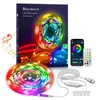 Bandes lumineuses à LED Bluetooth RGB Light SMD Adaptateur de contrôle flexible 5M 10M DC RGBIC 24K / 44K