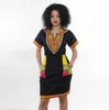 Abbigliamento etnico Plus 3xl Abiti africani per le donne Saldi Abbigliamento per anca con borsa stampata ad alto vento nazionale aderente sexy