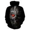 Erkek Hoodies Erkek Kafatası 3D Baskı Kadın Hoodie Sweatshirt Sonbahar Kış Hip Sokak Giyim Büyük Boyu Uzun Kollu Üstler